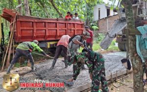 Satgas TMMD ke-126 Lanjutkan Pembangunan Tanggul Penahan Tebing di Desa Nagacipta