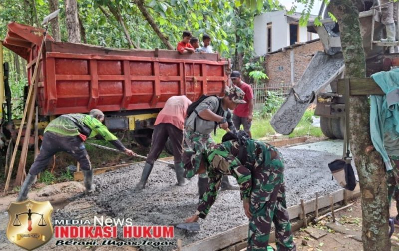 Satgas TMMD ke-126 Lanjutkan Pembangunan Tanggul Penahan Tebing di Desa Nagacipta