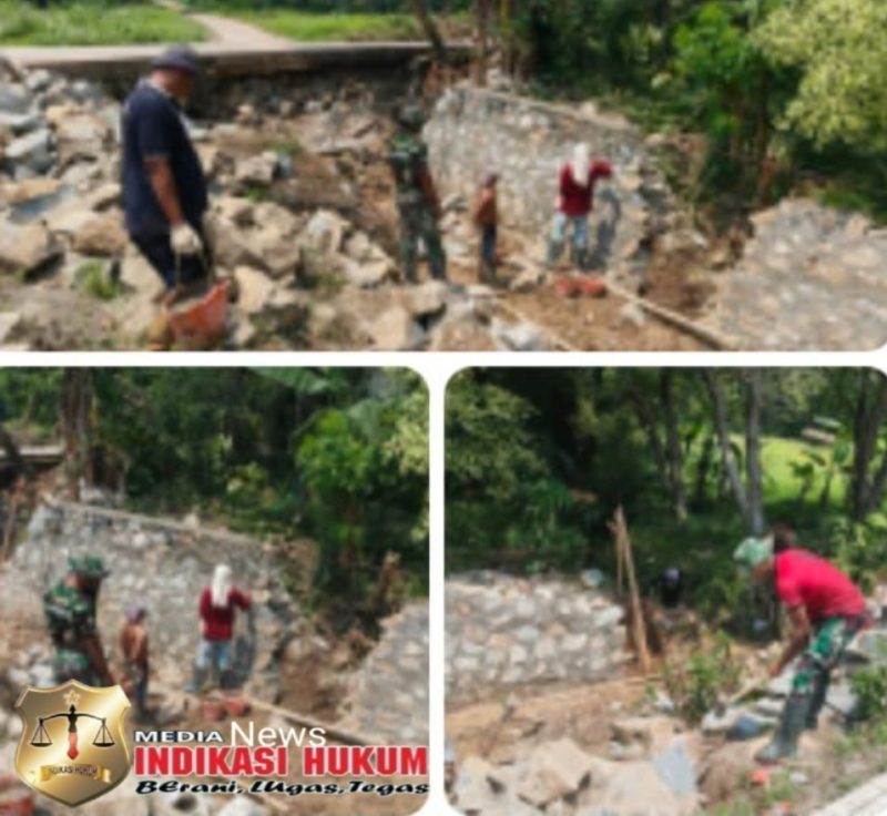 TMMD ke-126 Bangun Penahan Tebing di Desa Nagacipta